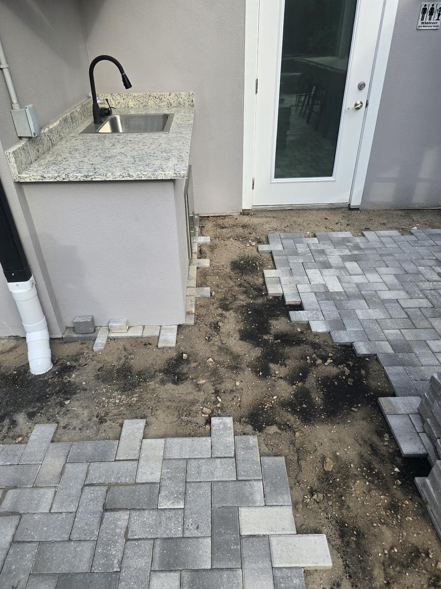 Drainage work paver patio